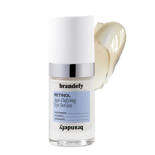Brandefy Retinol + Niacinamide Anti-Aging Eye Serum - Under Eye Cream for Dark Circles and Wrinkles - Peptide, Caffeine, Vitamin C E Eye Cream - Made in The USA (O.5 Oz)